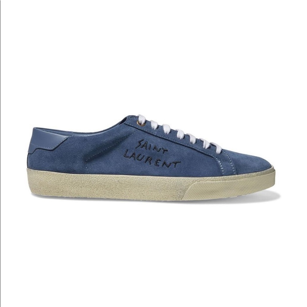SAINT LAURENT YSL Blue Court Sneakers 39.5